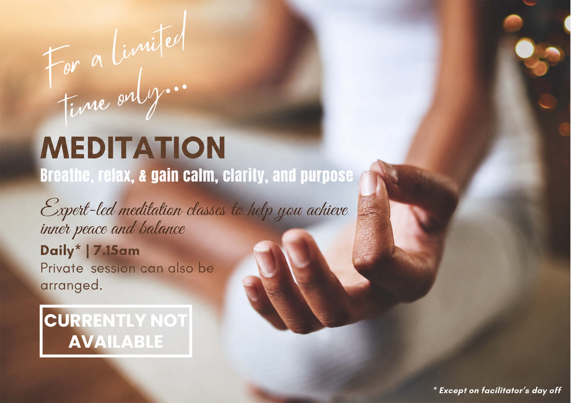 MEDITATION NOT AVAILABLE